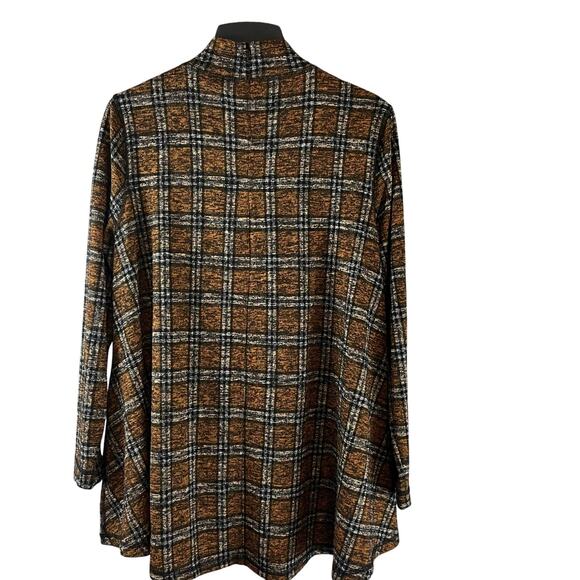 John Mark Plaid Mock Neck Zip Back Tunic Top Shirt Medium - Picture 6 of 6